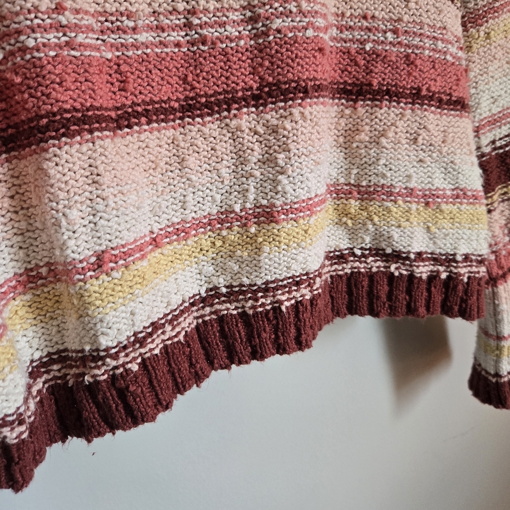 Billabong M Medium Easy Going Stripe Sweater Rose Oversized Drop Sleeve Yellow - Picture 6 of 11